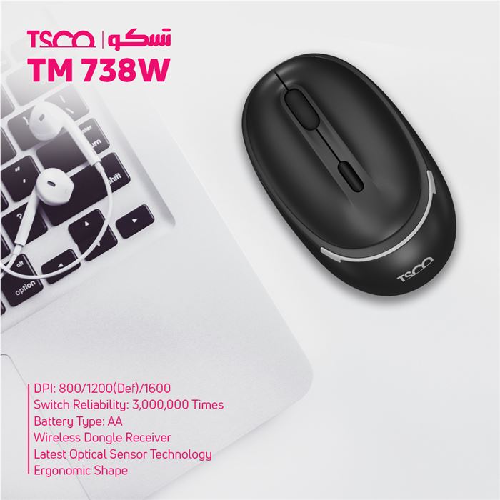 ماوس بی سیم تسکو مدل TM 738W - 6