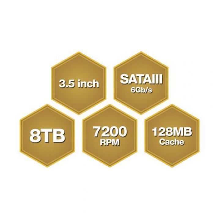 هارددیسک اینترنال وسترن دیجیتال مدل Gold WD8004FRYZ ظرفیت 8 ترابایت - 3