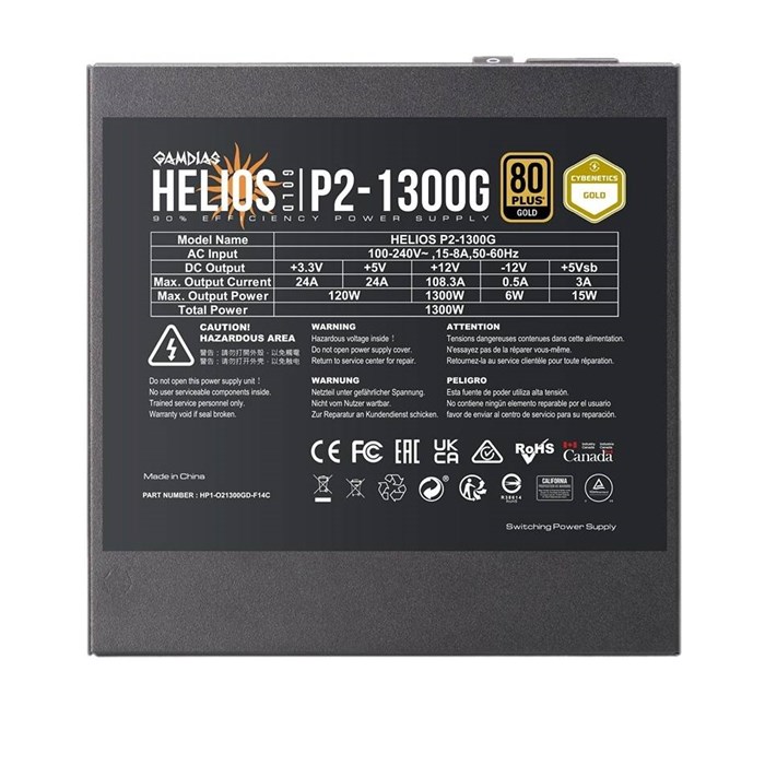 پاور کامپیوتر فول ماژولار 1300 وات گیم دیاس Helios P2 1300G - 6