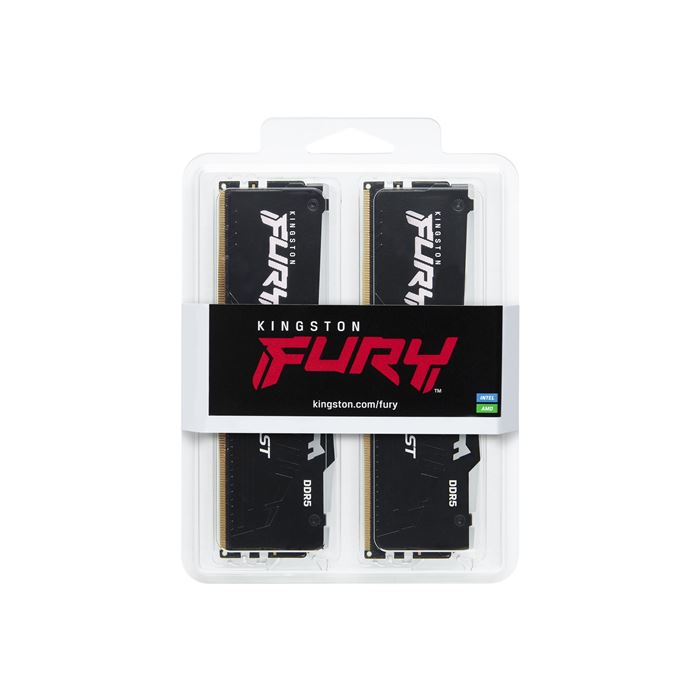 رم کامپیوتر کینگستون مشکی مدل DDR5 Fury Beast دو کاناله 5200 مگاهرتز CL36 ظرفیت 64 گیگابایت - 4