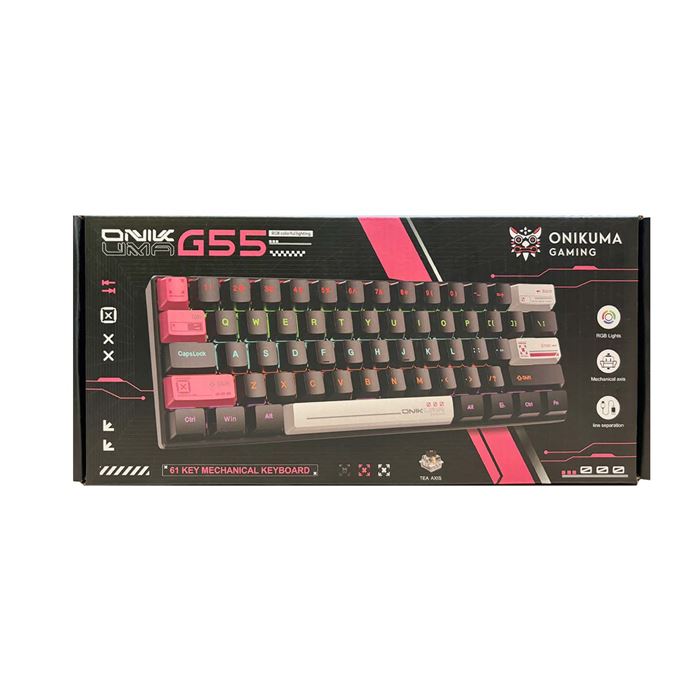 کیبورد گیمینگ اونیکوما مدل G55 RGB، مکانیکال سوییچ قهوه‌ای، Tenkeyless، نورپردازی RGB - 9