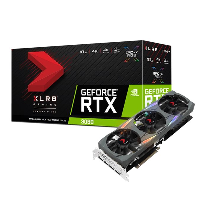 کارت گرافیک پی ان وای GeForce RTX 3080 10GB XLR8 Gaming Triple Fan Edition - 2