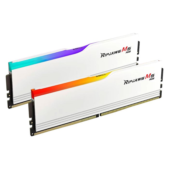 رم کامپیوتر DDR5 دو کاناله 6000 مگاهرتز CL36 جی اسکیل RipJaws M5 RGB White ظرفیت 32 گیگابایت - 3