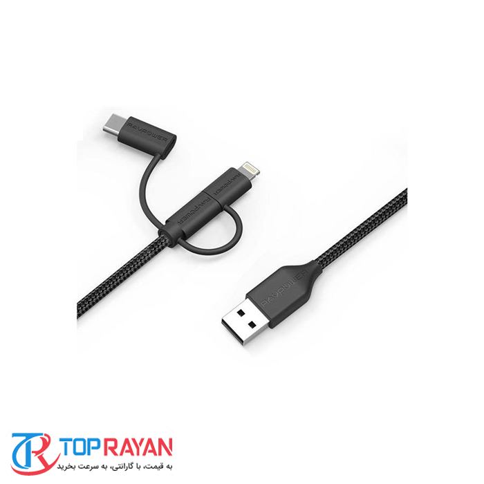 کابل تبدیل USB به لایتنینگ/ USB-C/ microUSB راو پاور مدل RP-CB۰۲۱ طول ۰.۹ متر - 5