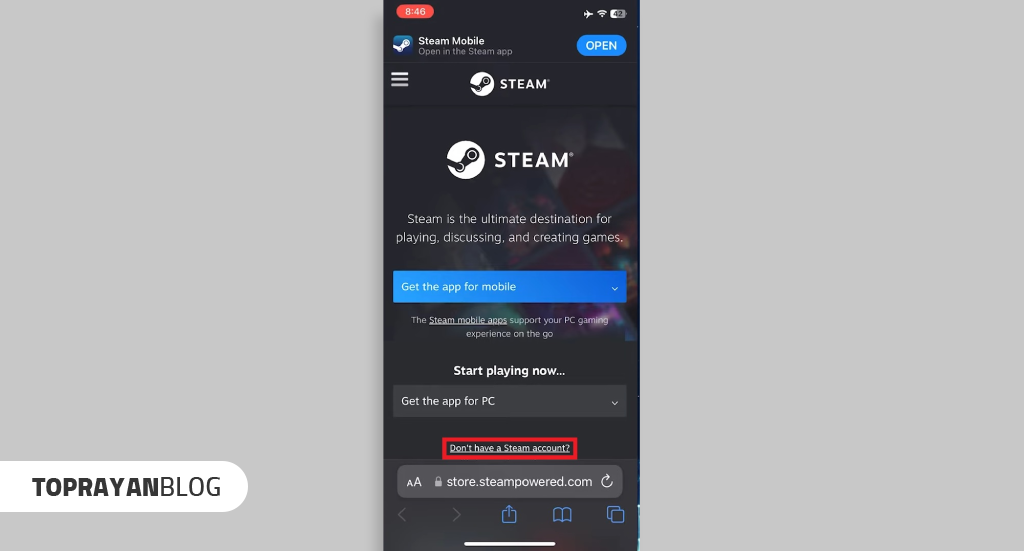 ساخت اکانت steam