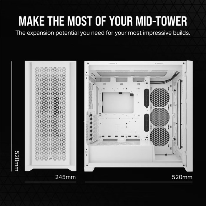 کیس کورسیر سفید 5000D CORE AIRFLOW - 10