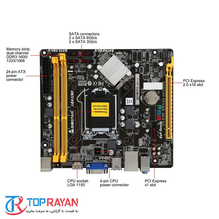 مادربرد بایوستار مدل H81MHV3 سوکت 1150 - 4