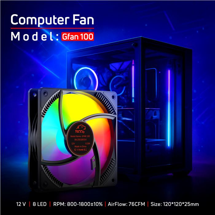 فن کیس تسکو مدل GFAN 100 Skadi Storm - 14
