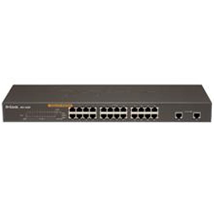 سوییچ 24 پورت مگابیتی، غیر مدیریتی و رکمونت دی-لینک مدل DES-1026G با دو پورت گیگابیتی