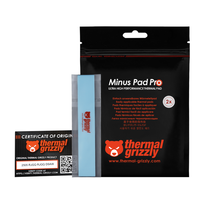 پد حرارتی ترمال گریزلی ابعاد 2.0 × 20 × 120 میلی متر 2 عددی مدل Minus Pad Pro - 7