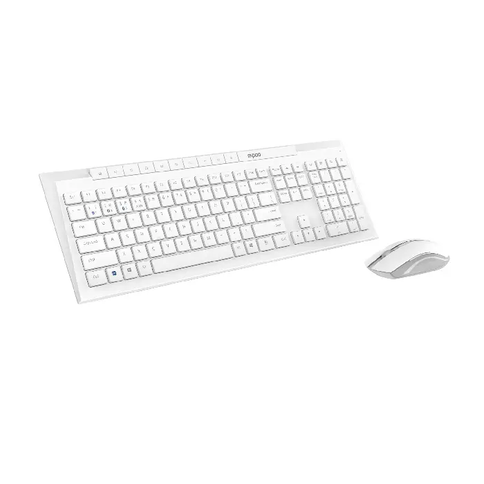 کیبورد و ماوس بی سیم رپو مدل 8210M White با حروف فارسی - 2