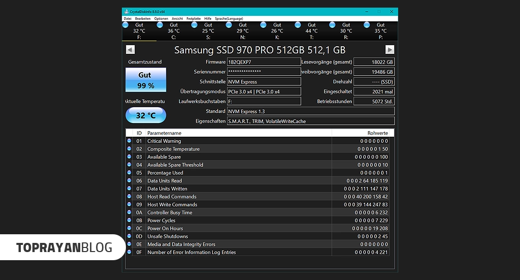 سلامت هارد SSD