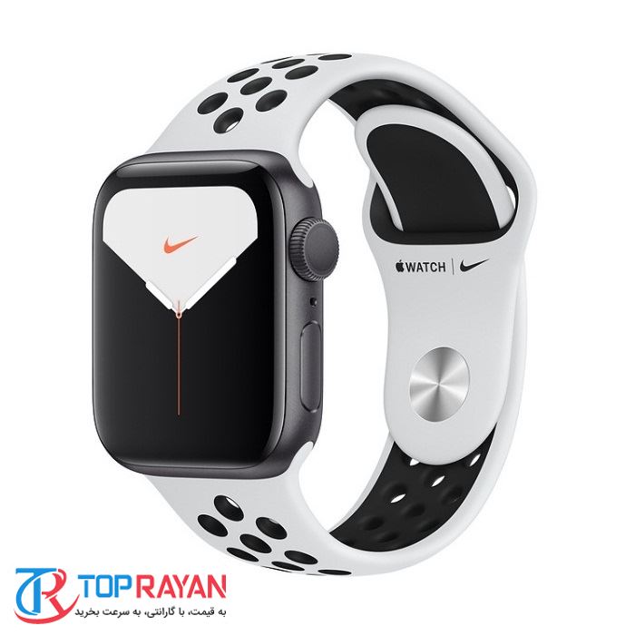 ساعت مچی هوشمند اپل واچ سری ۵ ۴۰ میلیمتر با بند Platinum/Black Nike Sport - 2