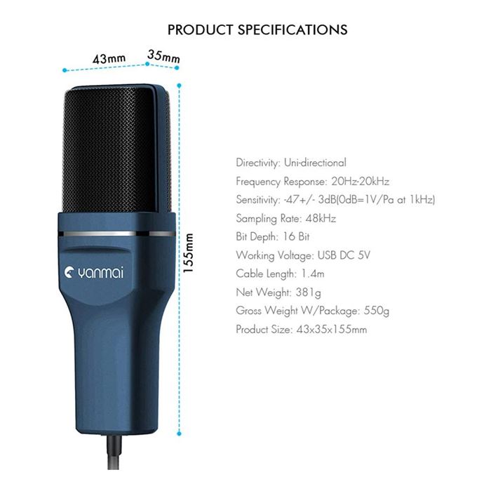 میکروفون استودیویی یانمای مدل SF-777 - 9