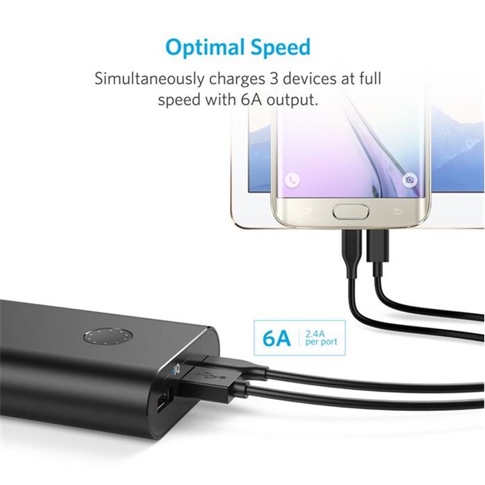 شارژر همراه انکر مدل A1371 PowerCore Plus با ظرفیت 20100 میلی آمپر ساعت به همراه کابل USB-C - 5