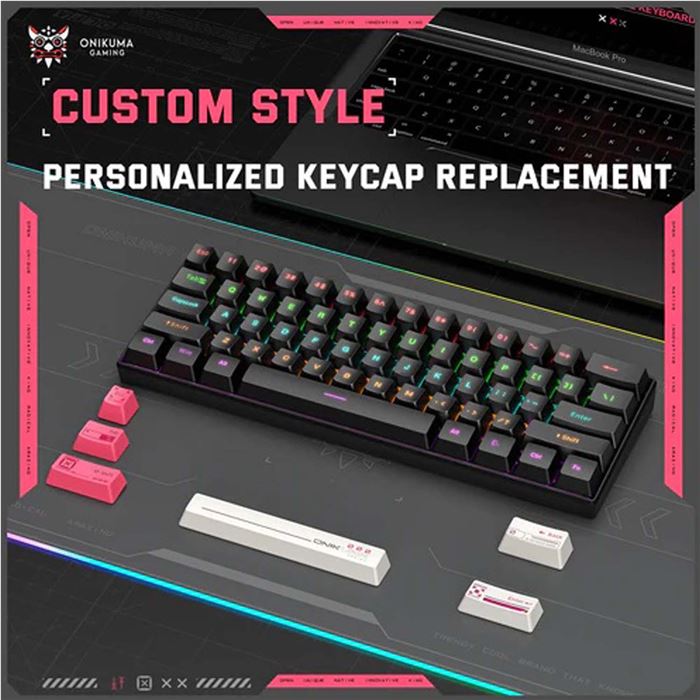 کیبورد گیمینگ اونیکوما مدل G55 RGB، مکانیکال سوییچ قهوه‌ای، Tenkeyless، نورپردازی RGB - 13