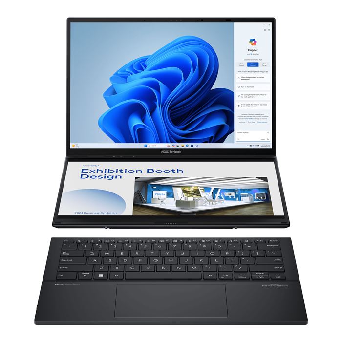 لپ تاپ 14 اینچی ایسوس مدل Zenbook DUO UX8406CA-Core Ultra 9 285H-32GB LPDDR5X-1TB SSD-Dual WUXGA OLED Touch 60Hz-W - کاستوم شده - 2