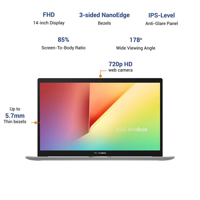لپ تاپ 14 اینچی ایسوس مدل Vivobook S14 M433IA R7 16GB 1TB SSD Radeon - 3