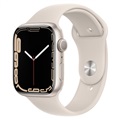 Apple Series 7 GPS 45mm Starlight Aluminum Case with Sport Band Watch 