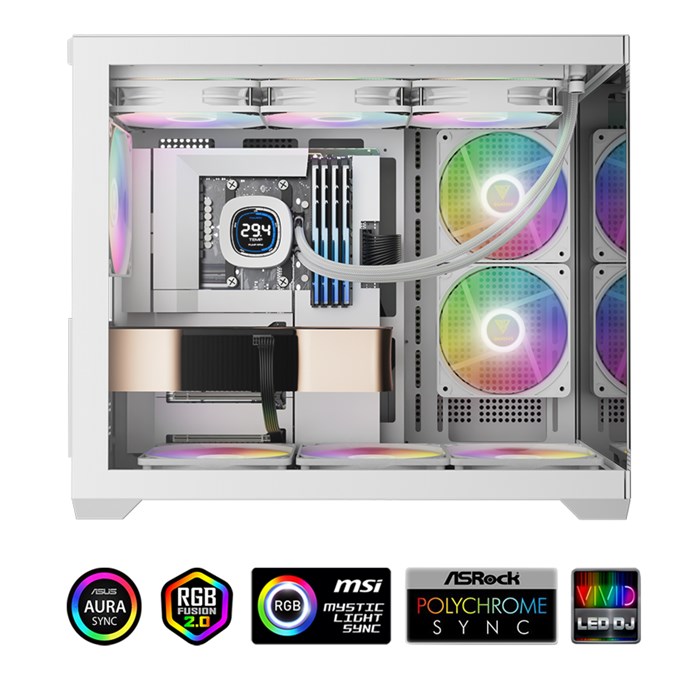 کولر پردازنده مایع گیم دیاس مدل AURA GL360 DIGITAL ARGB WHITE - 4