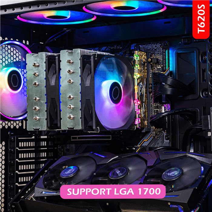 خنک کننده پردازنده کولر مستر مدل T620s ARGB LGA1700 - 9