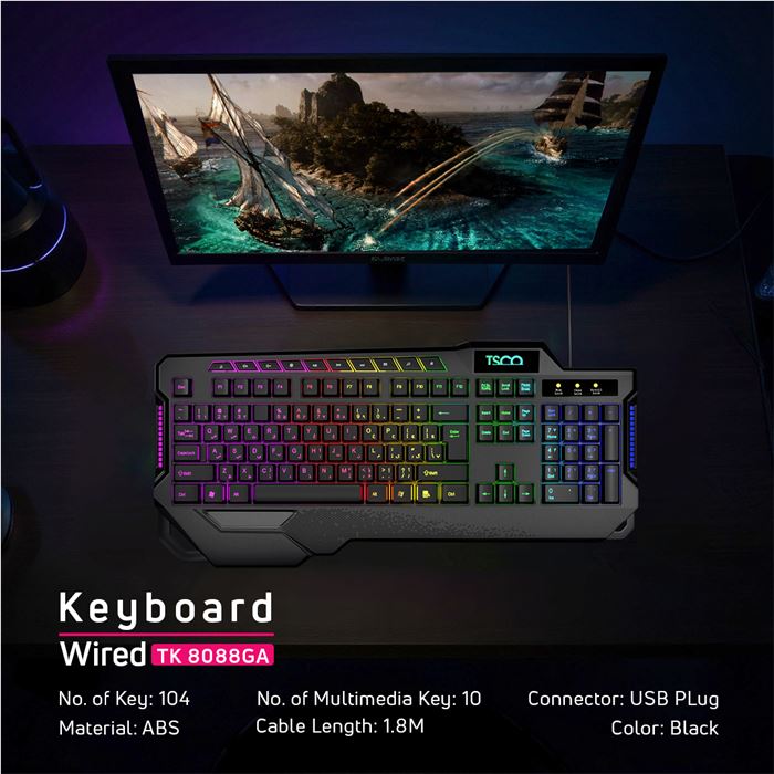 کیبورد تسکو مدل TK 8088GA - 7