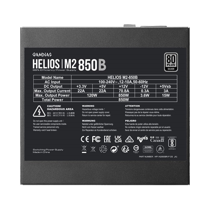 پاور کامپیوتر 850 وات گیم دیاس Power Gamdias HELIOS M2-850B - 4