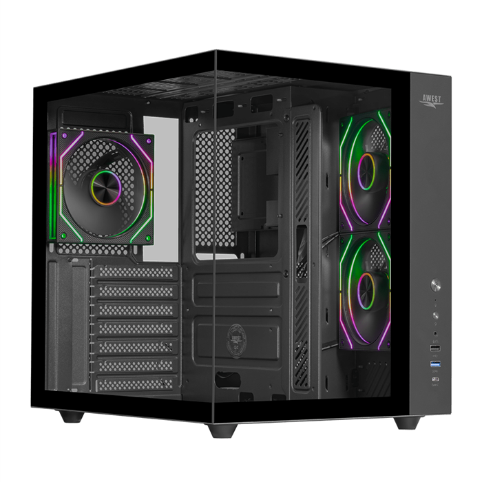 کیس گیمینگ مشکی اوست مدل AQ15 Black