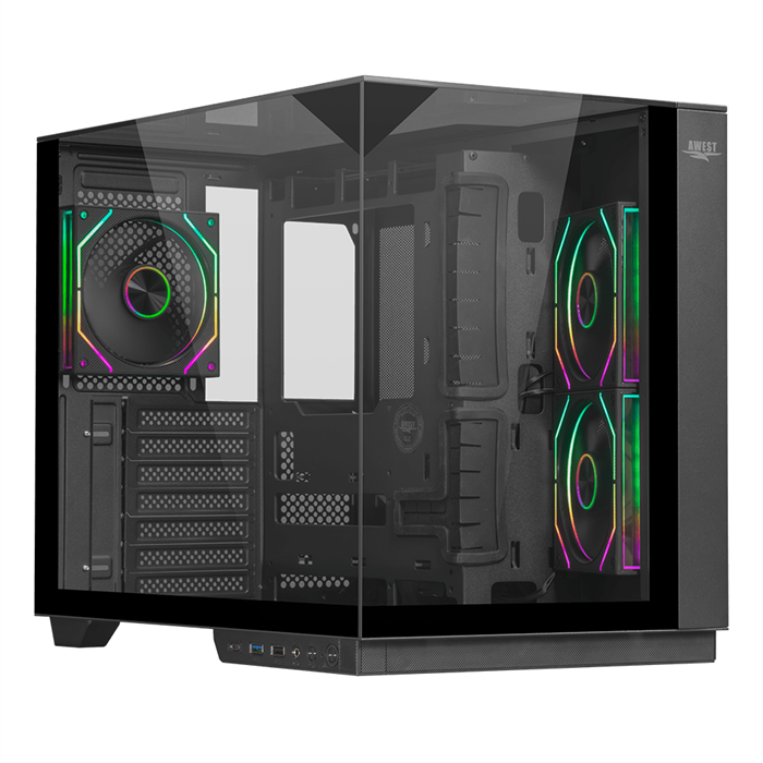 کیس گیمینگ مشکی اوست AQ17 TG Black