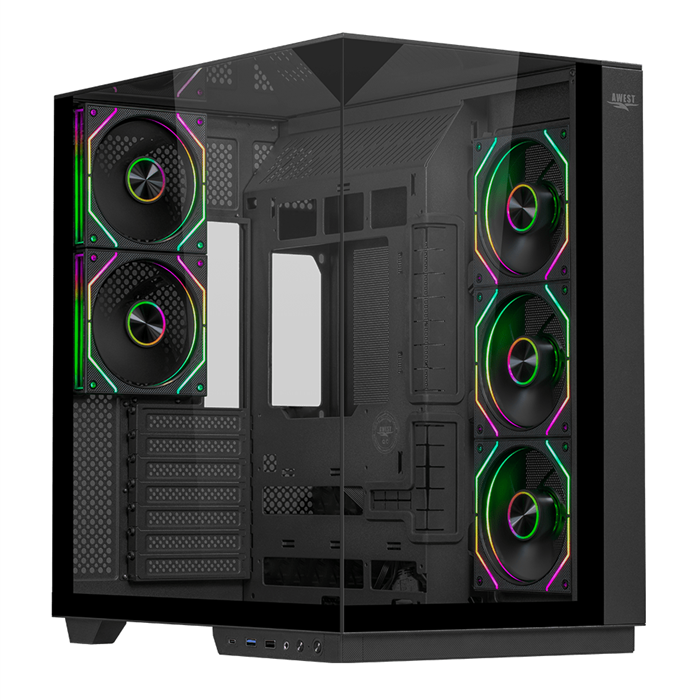 کیس گیمینگ مشکی اوست مدل AQ5TG Black