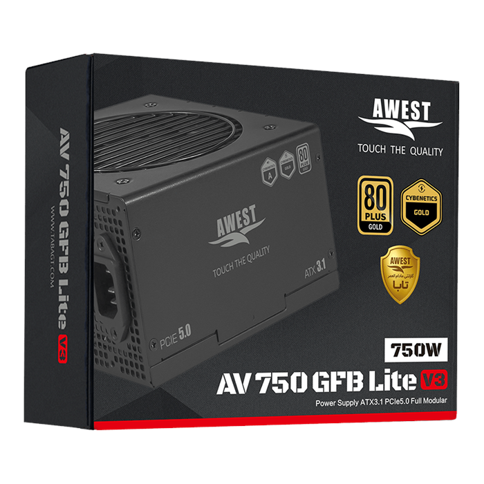 پاور اوست 750 وات گلد فول ماژولار AV750 GFB LITE V3