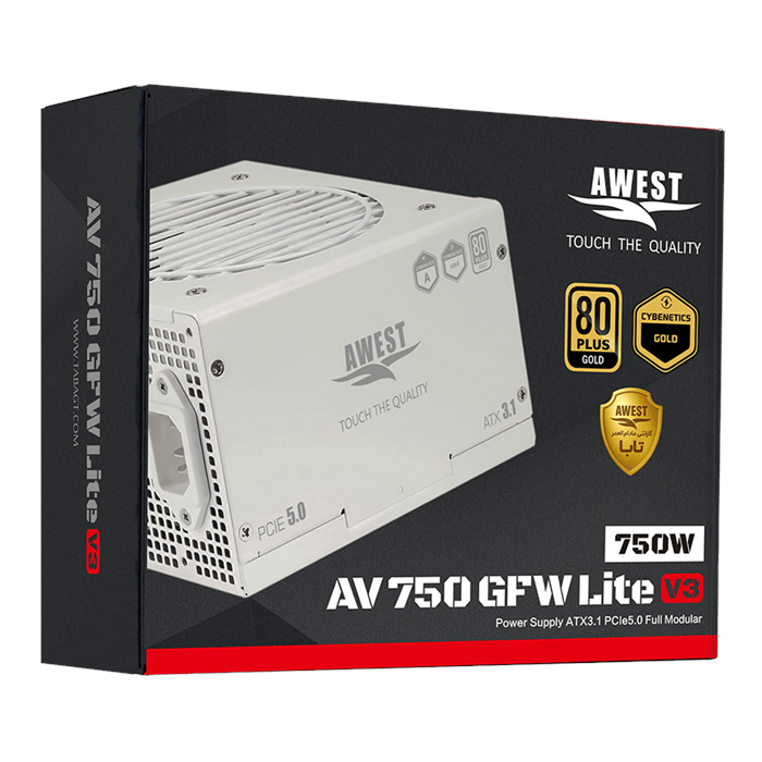 پاور اوست 750 وات گلد فول ماژولار AV750-GFW LITE V3