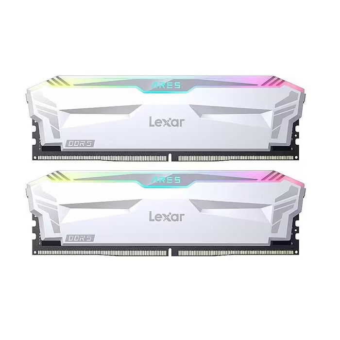 رم کامپیوتر لکسار Ares RGB DDR5 32GB Dual 6400MHz CL32 White