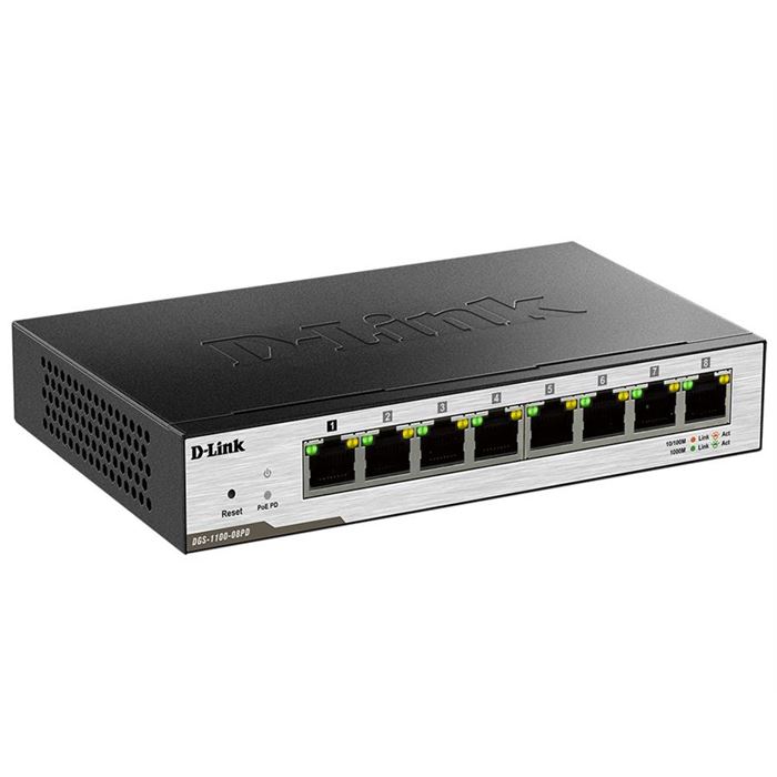 سوئیچ 8 پورت دی لینک مدل دی جی اس 1100 با یک پورت PD - 6