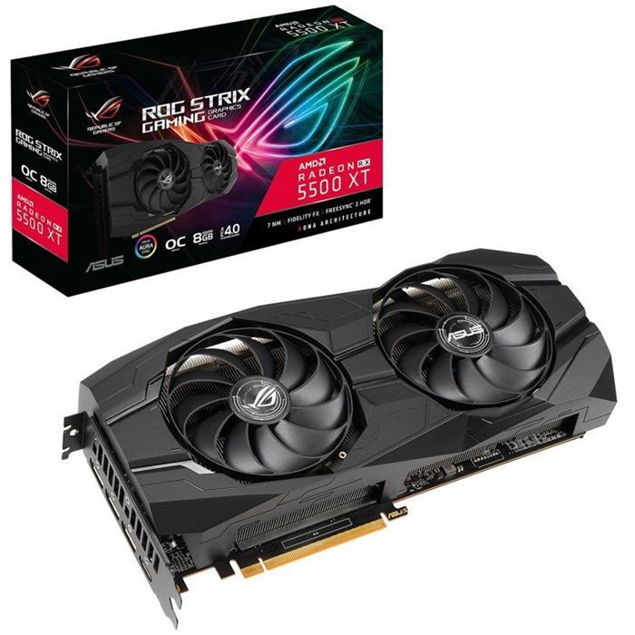کارت گرافیک ایسوس مدل ROG-STRIX-RX5500XT-O۸G-GAMING با حافظه 8 گیگابایت