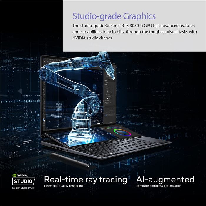 لپ تاپ 14.5 اینچی ایسوس مدل ZenBook Pro Duo 14 UX8402ZE پردازنده Core i7 12700H رم 16GB حافظه 1TB SSD گرافیک4GB RTX3050Ti - 13