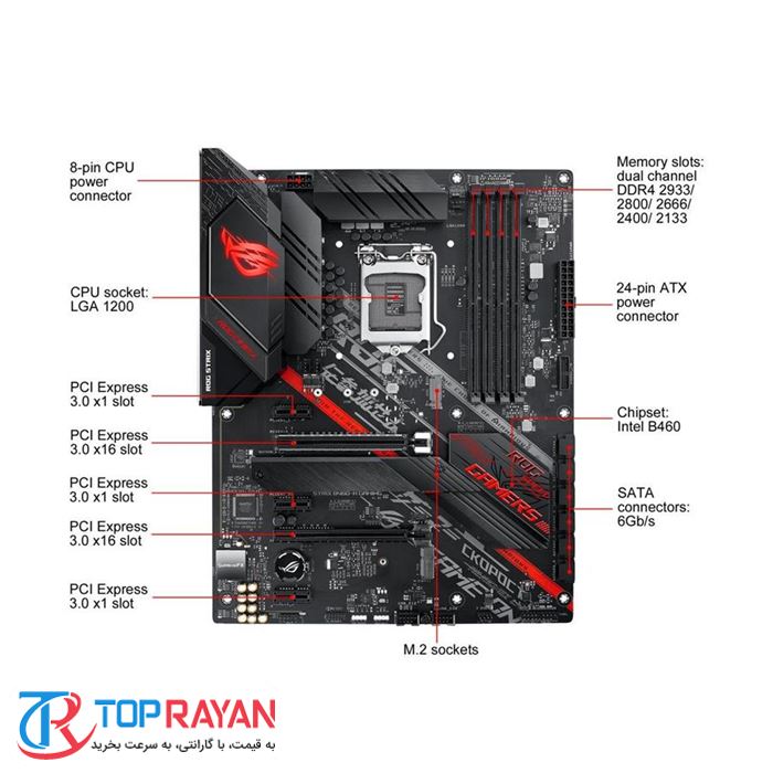 مادربرد ایسوس مدل ROG STRIX B460-H GAMING - 3