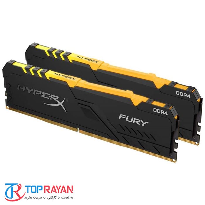 رم کینگستون سری HyperX Fury RGB با ظرفیت 16 گیگابایت و فرکانس 3200 مگاهرتز  - 3