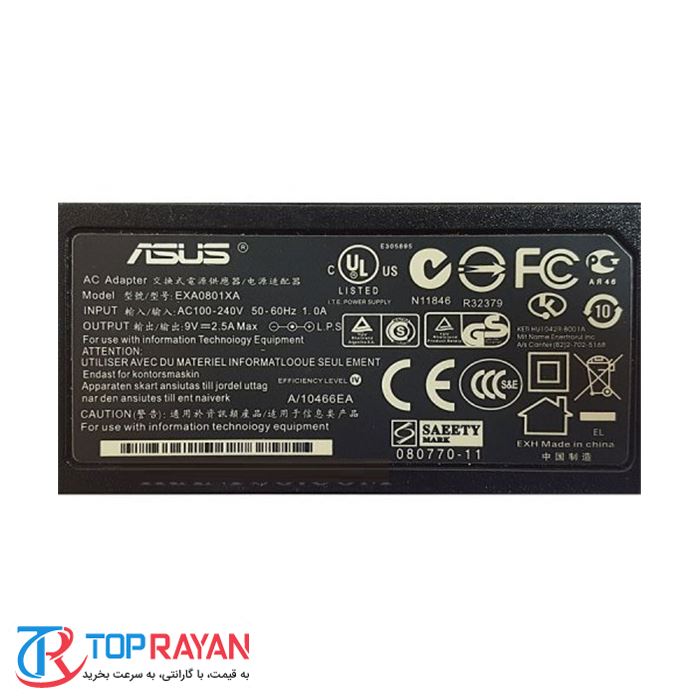 آداپتور لپ تاپ ایسوس 9V 2.5A اصلی کابل دوتایی - 4