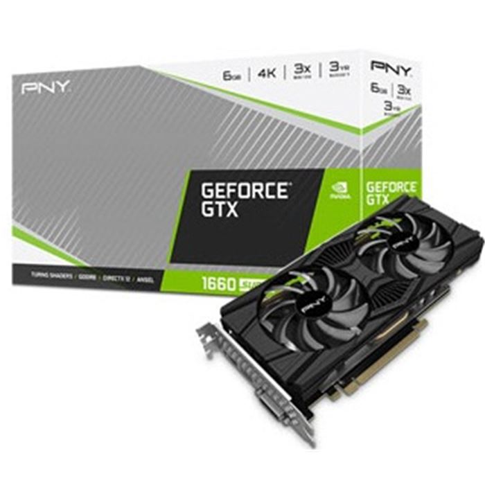 کارت گرافیک پی ان وای مدل GeForce® GTX ۱۶۶۰ SUPER™ Dual Fan با حافظه ۶ گیگابایت