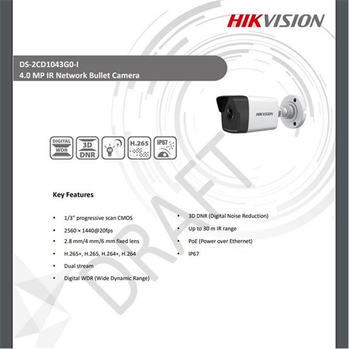دوربین مداربسته تحت شبکه هایک ویژن DS-2CD1043G0-I - 3