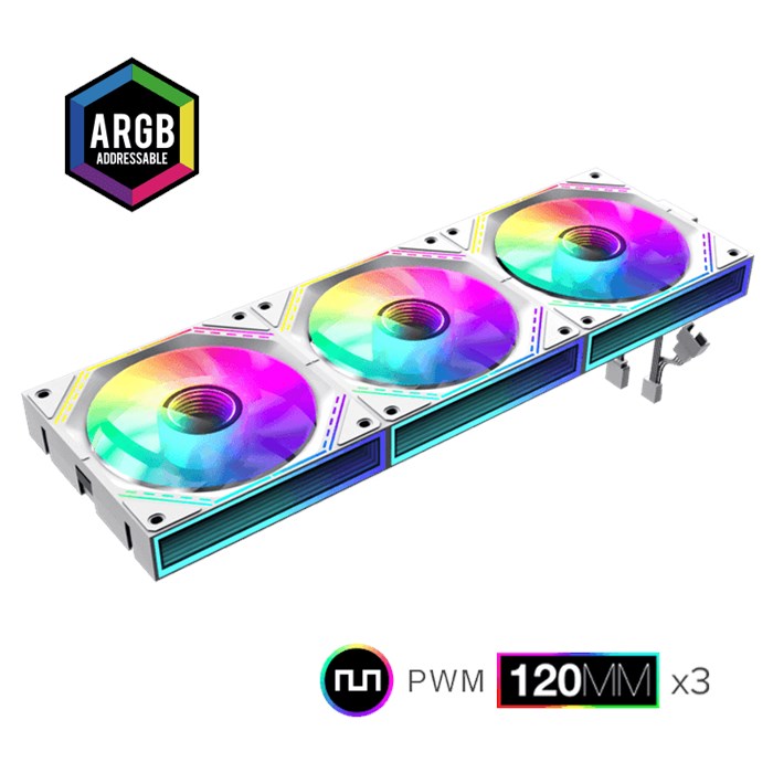 فن کیس گیمینگ گیم مکس مدل FN12A-S3I White - 2