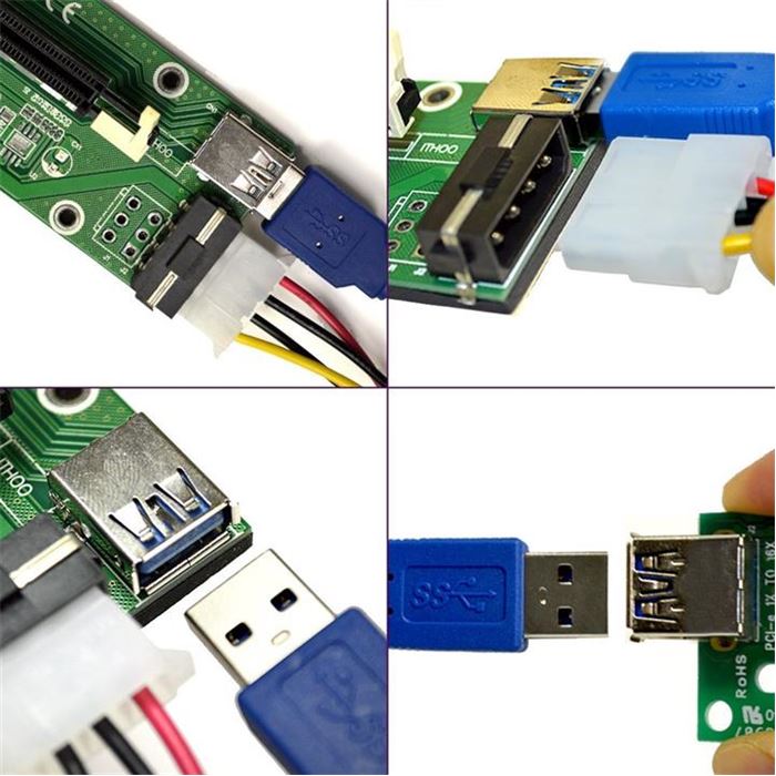 رایزر کارت گرافیک PCIE x۱ به x۱۶ با رابط کابل USB۳.۰ - 6