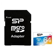 Silicon Power  Elite microSDXC Memory Card - Class 10 - UHS-I - 100MBps - 64G - With Adapter