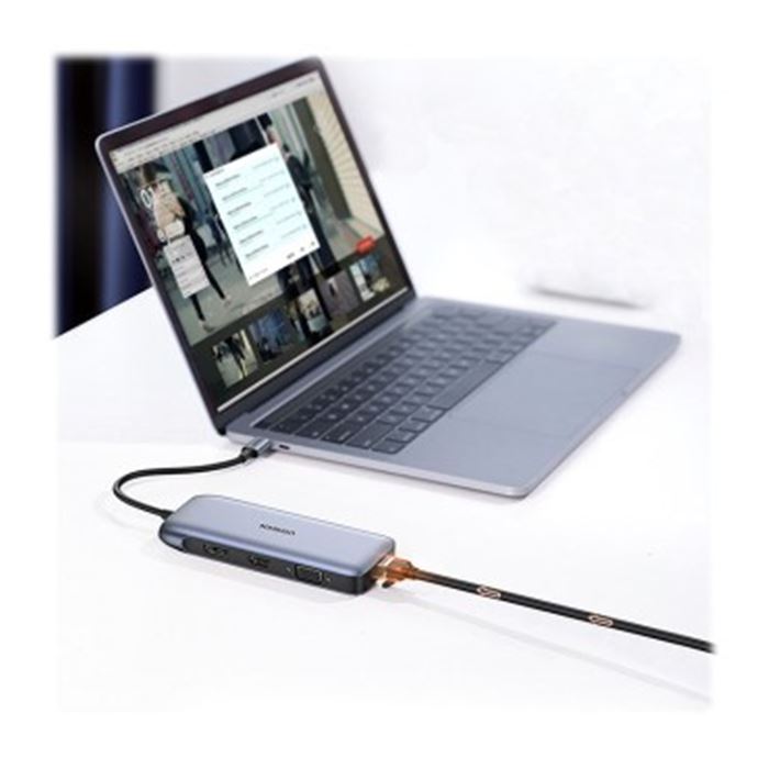 هاب 2 پورت Type C به 3.0 USB با یک پورت HDMI و VGA و DisplayPort و LAN و درگاه کارت حافظه با قابلیت PD یوگرین CM274 — 6