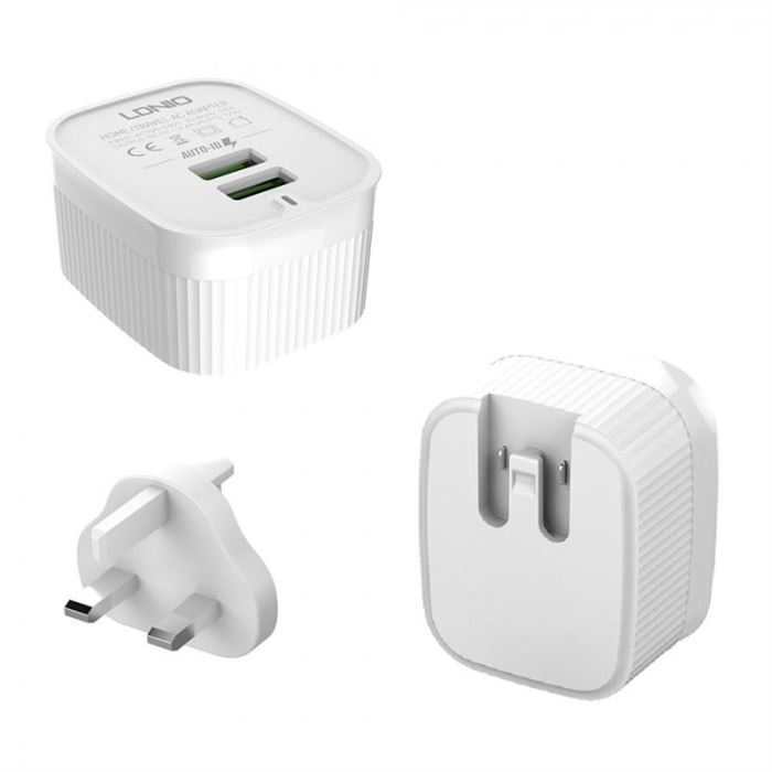 شارژر دیواری الدینیو مدل A201 به همراه کابل تبدیل microUSB - 2