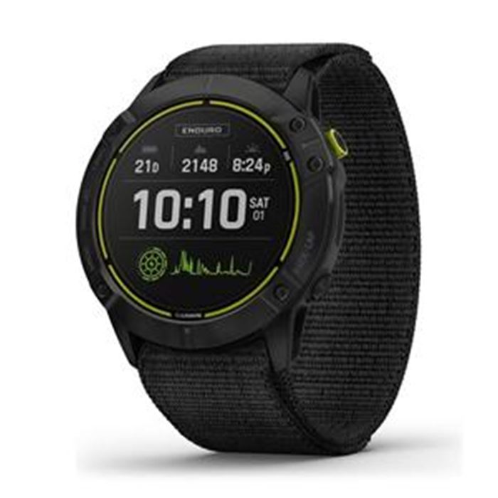 ساعت گارمین مدل Enduro Carbon Gray DLC Titanium with Black UltraFit Nylon Strap