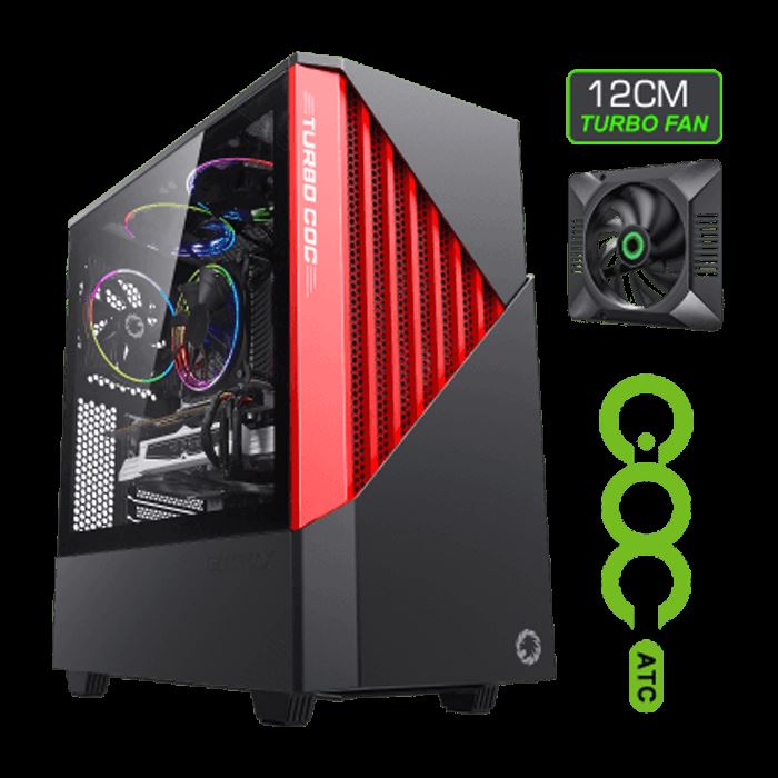کیس گیمینگ گیم مکس GAMEMAX Contac COC BR رنگ مشکی قرمز