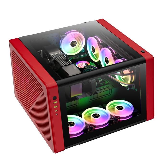کیس کامپیوتر گیم دیاس مدل Neso P1 رنگ مشکی قرمز - 3
