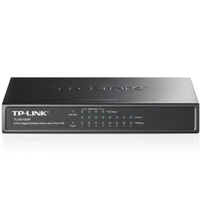 سوییچ 8 پورت گیگابیتی تی پی-لینک به همراه 4 پورت POE مدل TL-SG1008P - 2